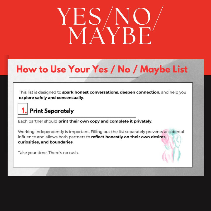 Yes No Maybe list how to OpenMityRomance