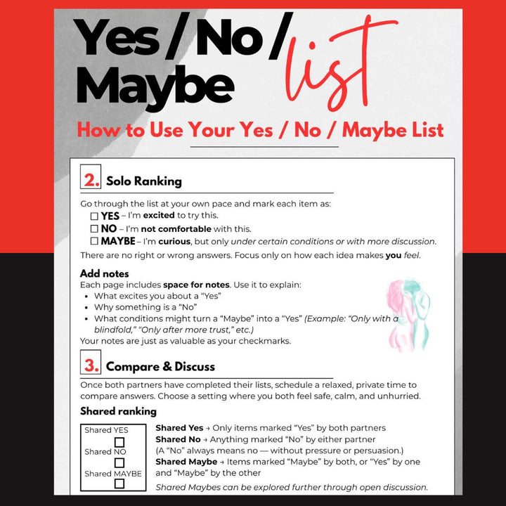 Yes No Maybe list how to play